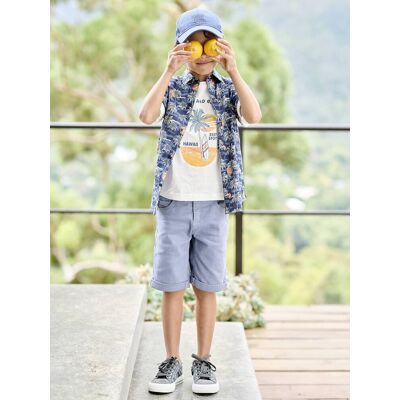 VERTBAUDET Bermudas para menino azul-acinzentado VERTBAUDET Bermudas para menino azul-acinzentado