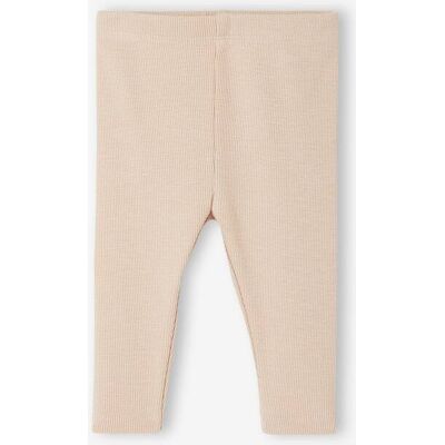 VERTBAUDET Leggings em malha canelada, para bebé rosado VERTBAUDET Leggings em malha canelada, para bebé rosado
