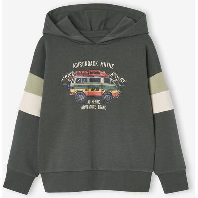 VERTBAUDET Sweat com Capuz Estampada. líquen VERTBAUDET Sweat com Capuz Estampada. líquen