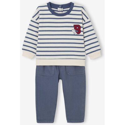 VERTBAUDET Conjunto sweat + calças, para bebé azul-acinzentado VERTBAUDET Conjunto sweat + calças, para bebé azul-acinzentado