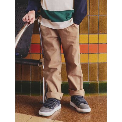 VERTBAUDET Calças estilo chino com corte loose bege VERTBAUDET Calças estilo chino com corte loose bege