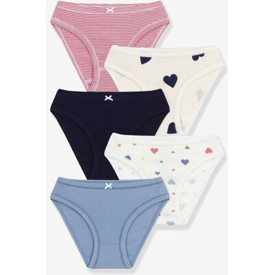 Lote de cuecas em algodão estampado corações PETIT BATEAU, para criança multicolor Lote de cuecas em algodão estampado corações PETIT BATEAU, para criança multicolor