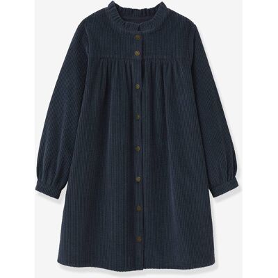 CYRILLUS Vestido camiseiro em veludo canelado, para menina azul CYRILLUS Vestido camiseiro em veludo canelado, para menina azul