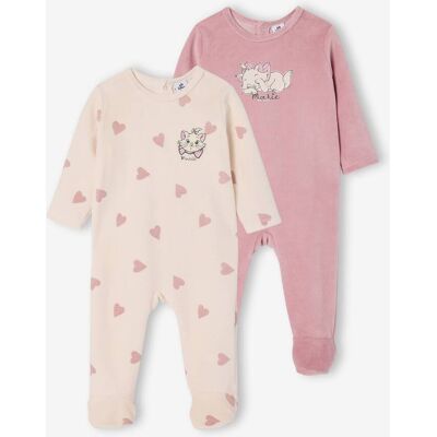 Disney Lote de 2 pijamas em veludo Marie, para bebé lilás suave Disney Lote de 2 pijamas em veludo Marie, para bebé lilás suave