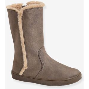 VERTBAUDET Botas com forro em pelo, para menina bege medio metalizado VERTBAUDET Botas com forro em pelo, para menina bege medio metalizado