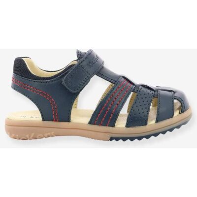 Sandálias em pele para criança, Platinium da Kickers® azul escuro liso Sandálias em pele para criança, Platinium da Kickers® azul escuro liso