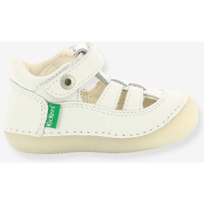 Sandálias em pele, para bebé, Sushy Originel Softers da KICKERS® branco claro liso Sandálias em pele, para bebé, Sushy Originel Softers da KICKERS® branco claro liso
