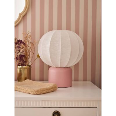 VERTBAUDET Candeeiro de mesa em forma de esfera com base em metal, para criança rosa VERTBAUDET Candeeiro de mesa em forma de esfera com base em metal, para criança rosa