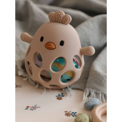 VERTBAUDET Chocalho pintainho em silicone cru VERTBAUDET Chocalho pintainho em silicone cru