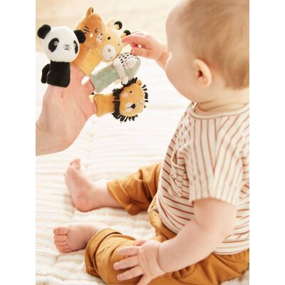 VERTBAUDET Livro de atividades + peluches em veludo, Tanzânia branco VERTBAUDET Livro de atividades + peluches em veludo, Tanzânia branco