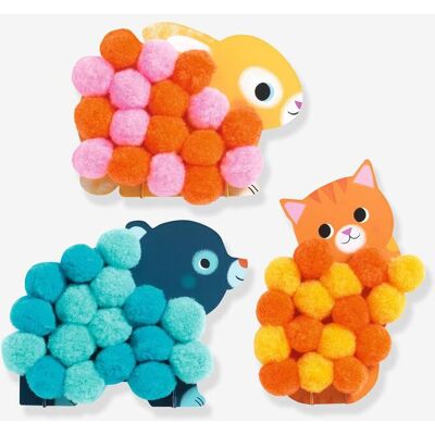 Colagem de pompons animais DJECO verde Colagem de pompons animais DJECO verde