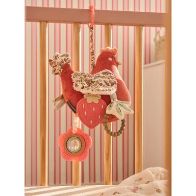 VERTBAUDET Peluche para pendurar galinha laranja VERTBAUDET Peluche para pendurar galinha laranja