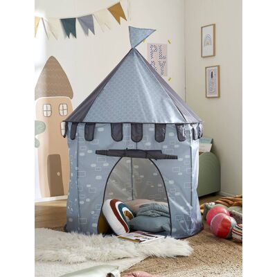 VERTBAUDET Tenda de jogo castelo, em tecido azul VERTBAUDET Tenda de jogo castelo, em tecido azul