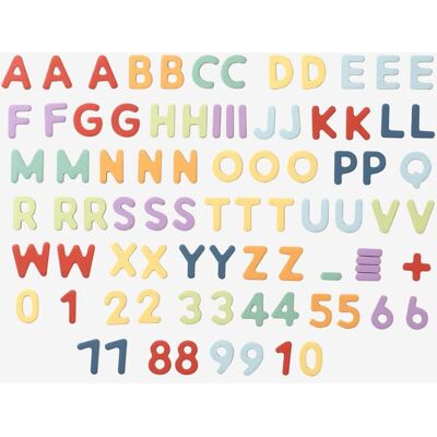 VERTBAUDET Letras e números magnéticos em madeira FSC® multicolor VERTBAUDET Letras e números magnéticos em madeira FSC® multicolor