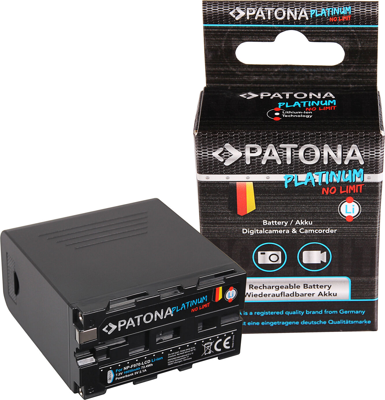 PATONA Bateria Sony NP-F970 Powerbank LCD 5V/2A USB (10500mAh)