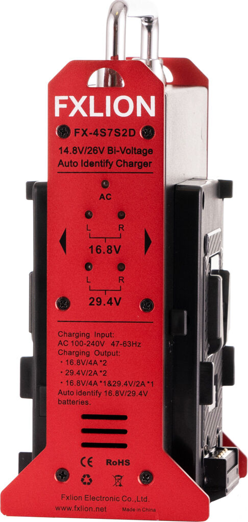 FXLION Carregador Duplo V-Lock 14.8V/26V