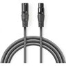 NEDIS Cabo �udio XLR 3 Pin Macho / 3 Pin F�mea 0.50m