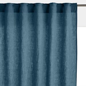 Cortinado em linho lavado, acabamento com presilhas escondidas, Onega azul-prússia 220 x 135 cm
