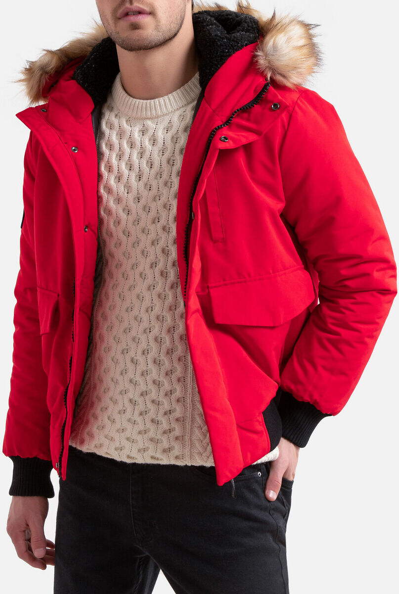 Superdry Blusão bomber quente, com fecho no capuz, Everest   Vermelho