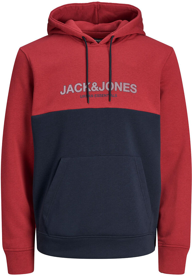 Jack & Jones Sweat com capuz, Urban Blocking   vermelho/marinho