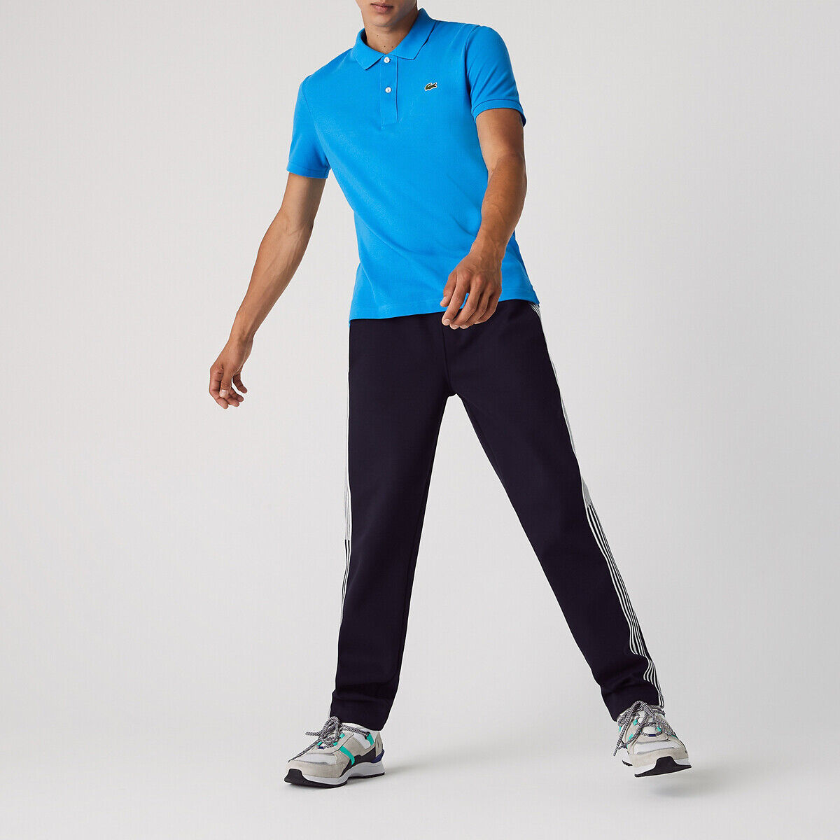 Lacoste Polo slim em malha piquée PH4012   azul-vivo