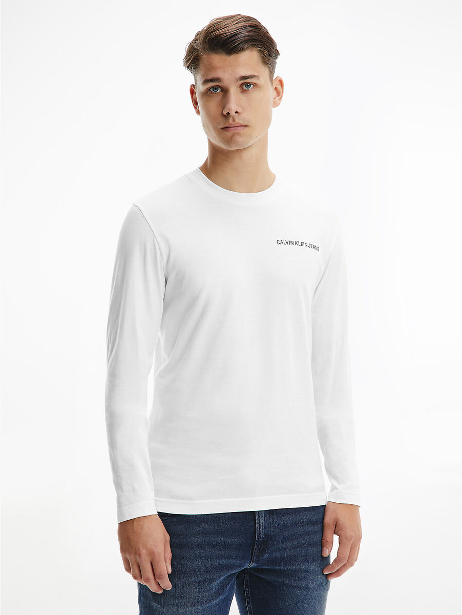 Calvin Klein Jeans Camisola de mangas compridas Back Logo   Branco