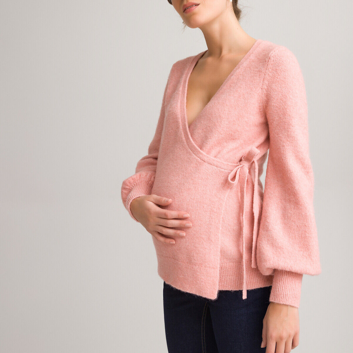 La Redoute Collections Casaco traçado, em malha, para grávida   rosa
