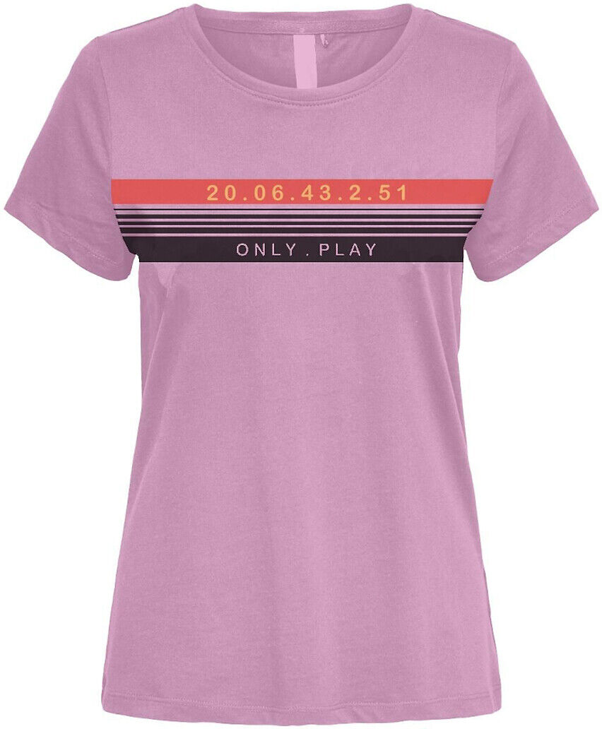 Only Play T-shirt de gola redonda, mangas curtas   Lilás