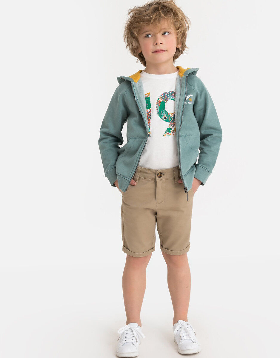 La Redoute Collections Bermudas chino lisas, 3-12 anos   Bege