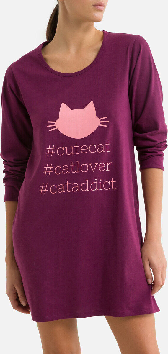 Catsline Camisa de dormir em algodão, Catsline   Ameixa