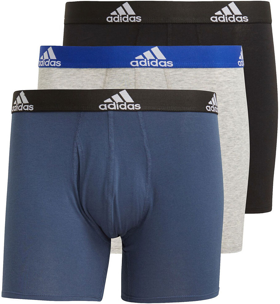 Adidas Performance Lote de 3 boxers lisos   Preto + cinzento + azul-marinho