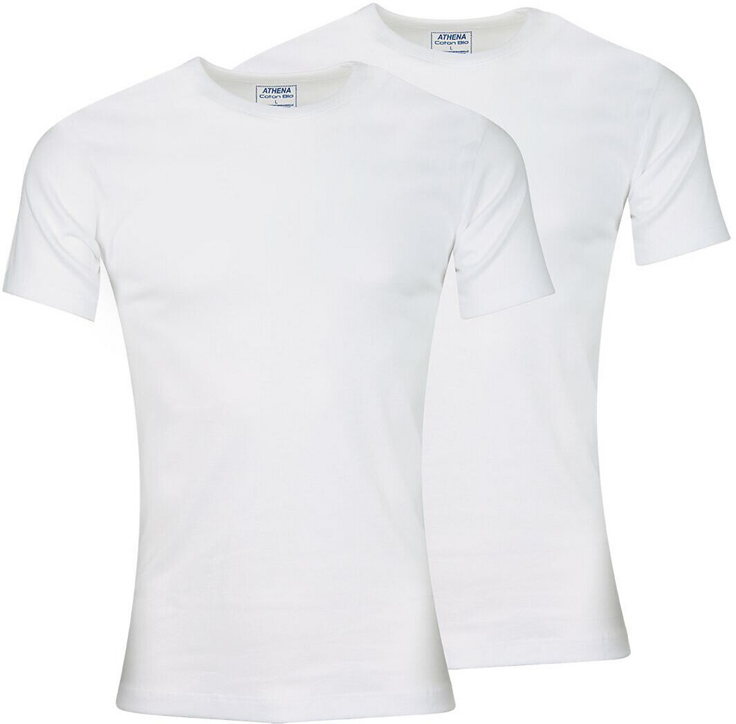 Athena Lote de 2 T-shirts com gola redonda, em algodão   branco