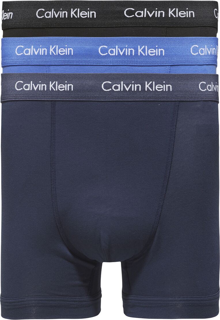 Calvin Klein Lote de 3 boxers em algodão stretch   preto + azul