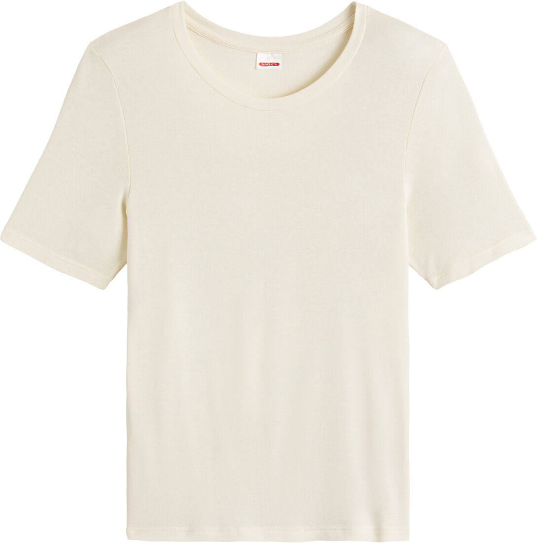 Damart T-shirt de mangas curtas, gola redonda   Branco-Sujo