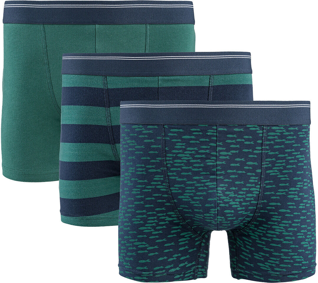 La Redoute Collections Lote de 3 boxers em algodão biológico   Marinho/verde