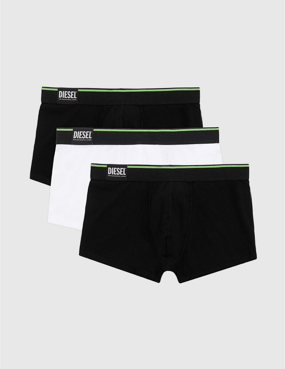 Diesel Lote de 3 boxers em algodão bio   Preto + Branco