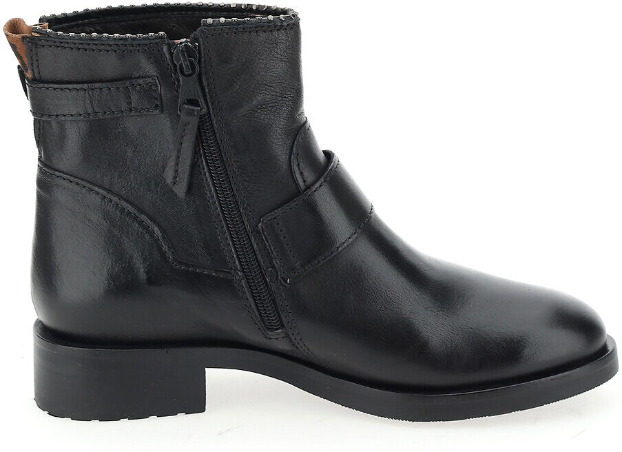 Mjus Botas em pele com fivelas   Preto