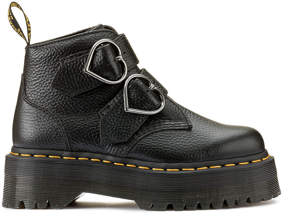 Dr Martens Botas em pele, Devon Heart   Preto