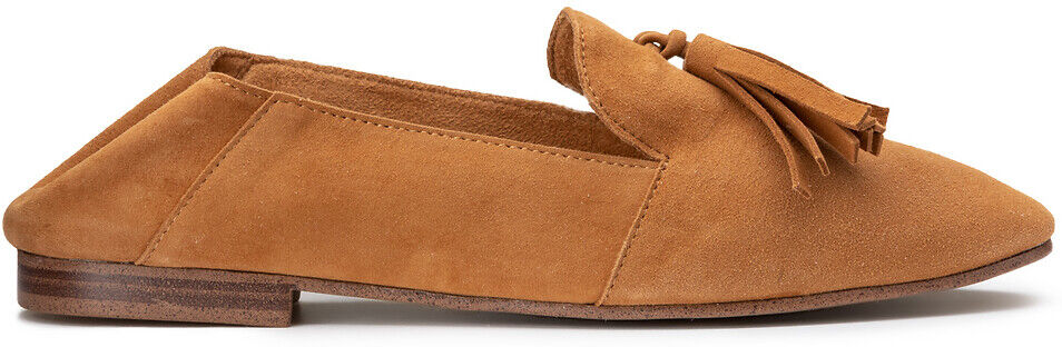 La Redoute Collections Mocassins tipo babuchas em pele, com borlas   Camel