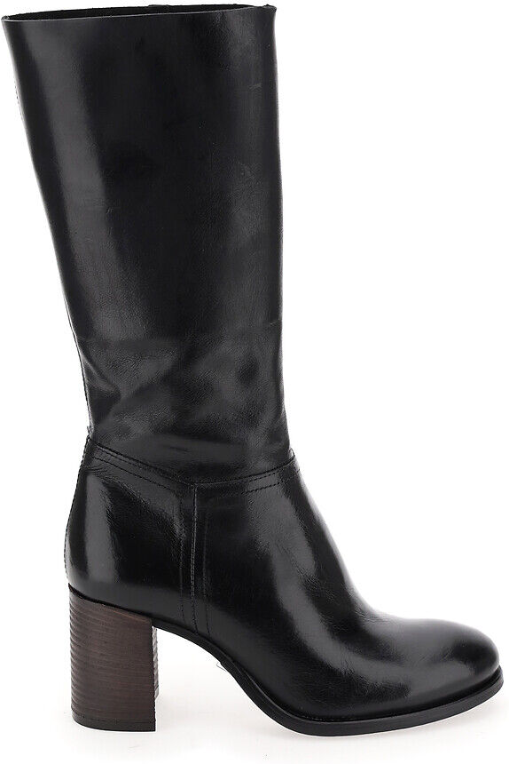 Mjus Botas 3/4, em pele   Preto