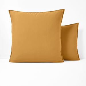 Fronha de almofada em algodão lavado, SCENARIO Amarelo-caril 50 x 70 cm