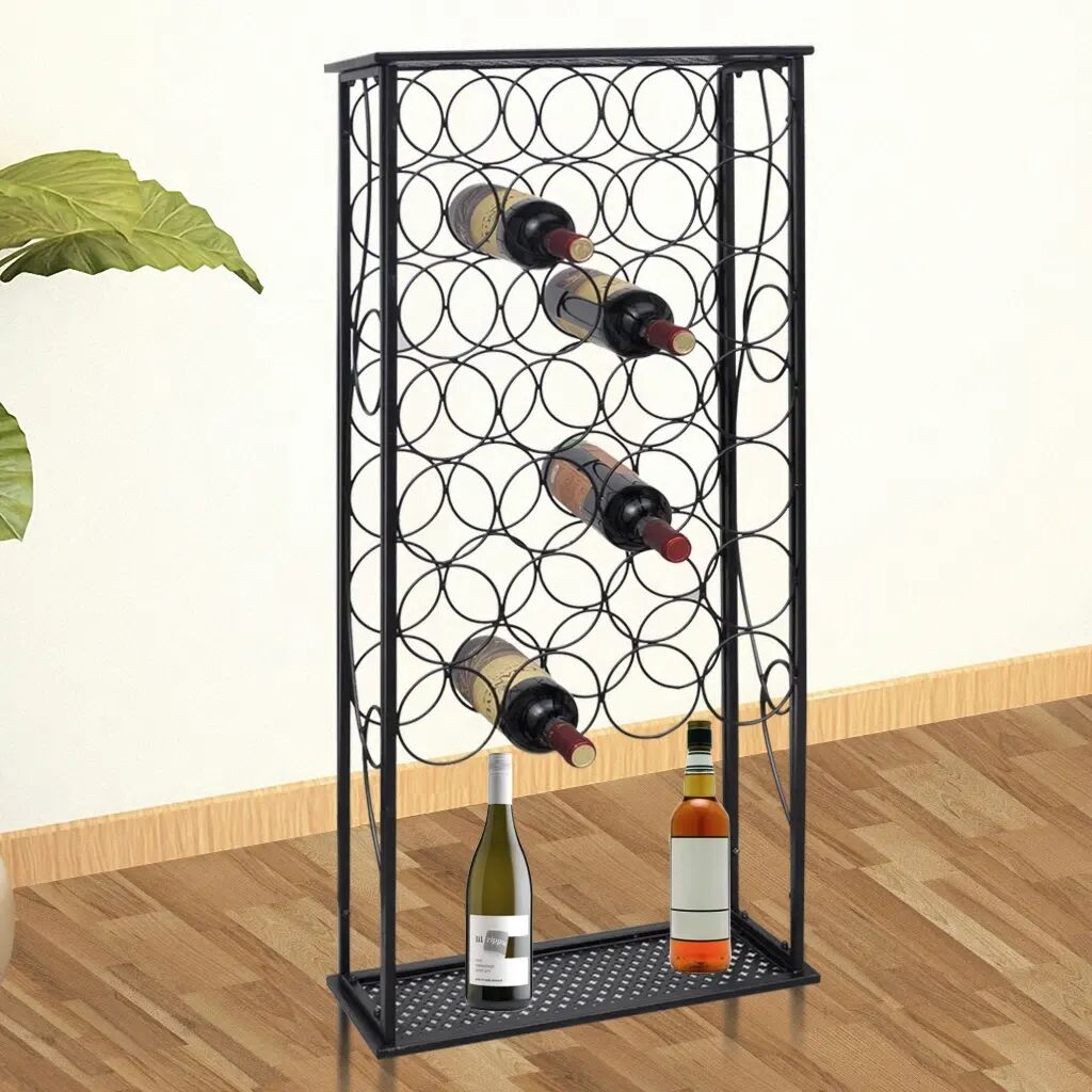 vidaXL Suport sticle de vin pentru 28 de sticle, metal