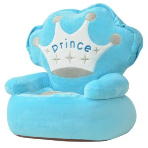 vidaXL Scaun din pluș pentru copii, Prince, albastru
