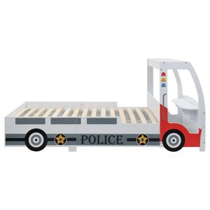 vidaXL Pat de copii cu birou tip mașină de poliție, 90x200 cm