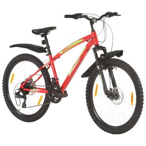 vidaXL Bicicletă montană cu 21 viteze, roată 26 inci, 42 cm, roșu