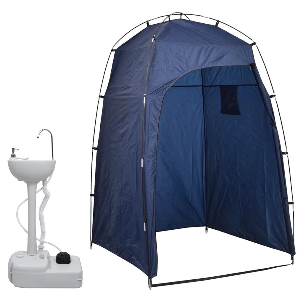 vidaXL Suport lavoar portabil pentru camping, cu cort, 20 L