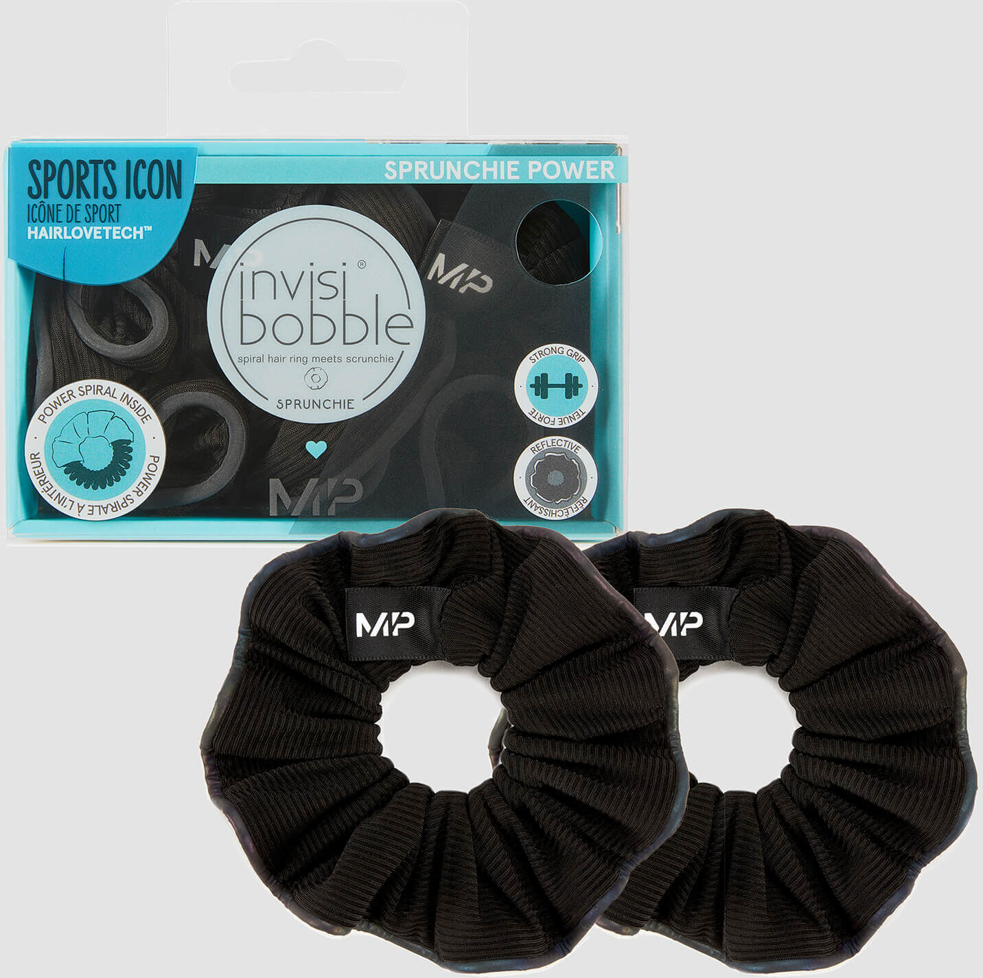 MP X Invisibobble® Reflective Power Sprunchie - Negru - 2 BUCĂȚI