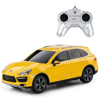 Masina cu telecomanda Rastar Porsche Cayenne Turbo, 1:24, Galben Masina cu telecomanda Rastar Porsche Cayenne Turbo, 1:24, Galben
