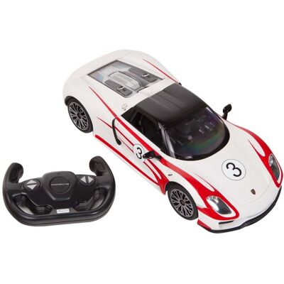 Masina cu telecomanda Rastar Porsche 918 Spyder Performance 1:14, Alb Masina cu telecomanda Rastar Porsche 918 Spyder Performance 1:14, Alb
