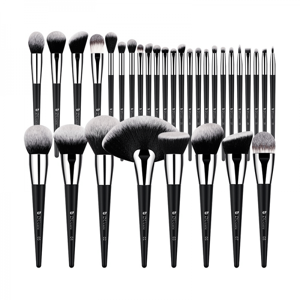 DUCARE Set 32 pensule profesionale Ducare din mix de par natural de capra si fibre sintetice pentru makeup ten buze sau ochi negru